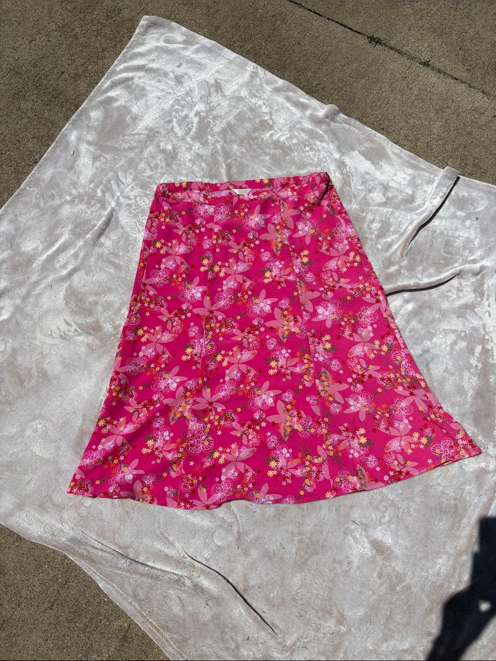 Christopher & Banks Pink Floral A-Line Skirt
